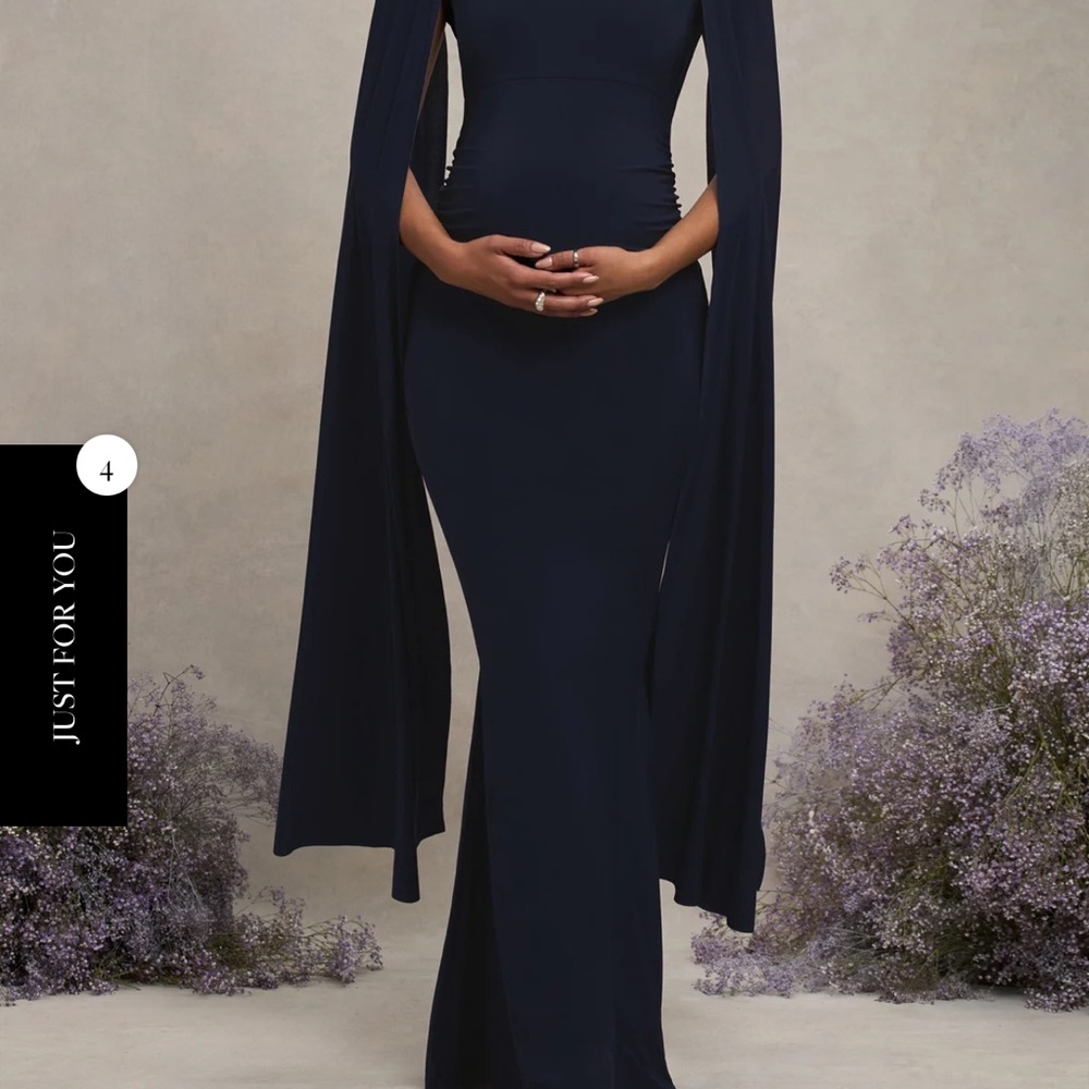 Club L London Navy Blue Maternity Dress - Size 12